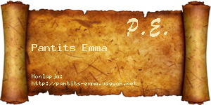 Pantits Emma névjegykártya